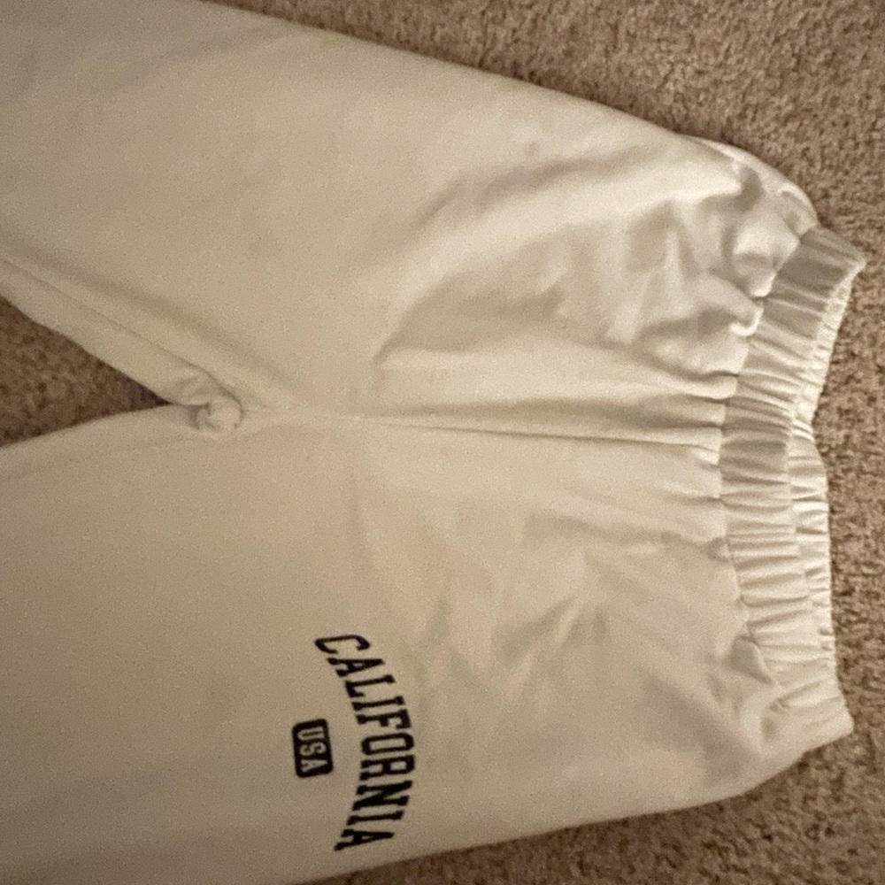 white sweatpants